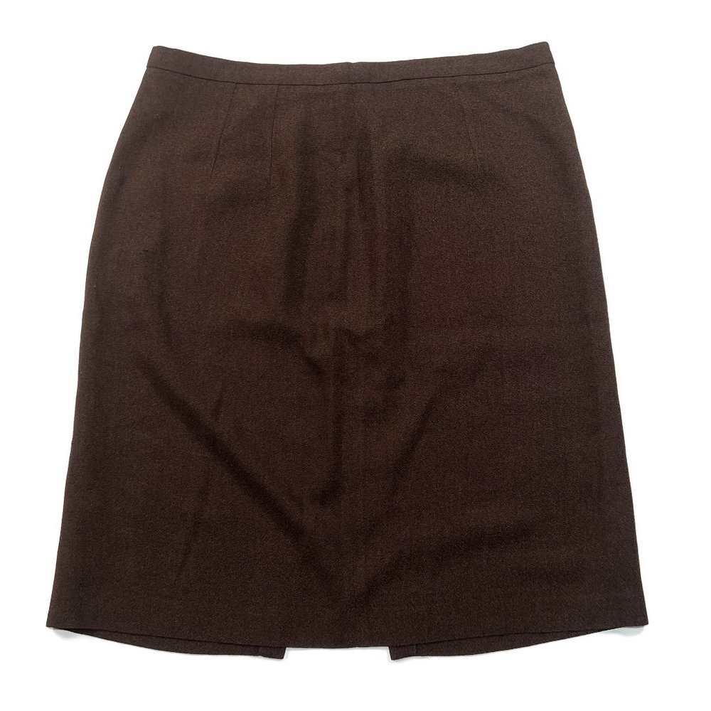 Gianni Skirt Womens 14 Brown Pencil Career Casual Wool Professional USA Made